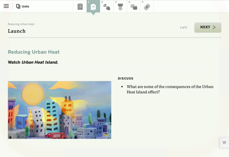 lesson activity that now displays the math workspace icon