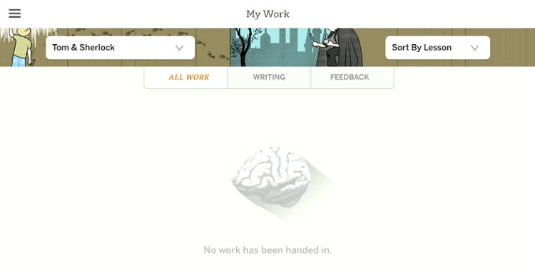 my work page without work