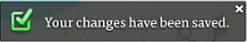 changes saved notification