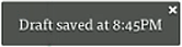 notification that reply-in-progress draft has been saved
