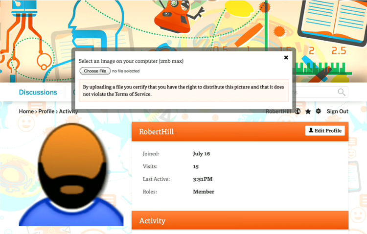 change picture upload dialogue