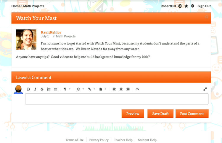 discussion in reply editor screen