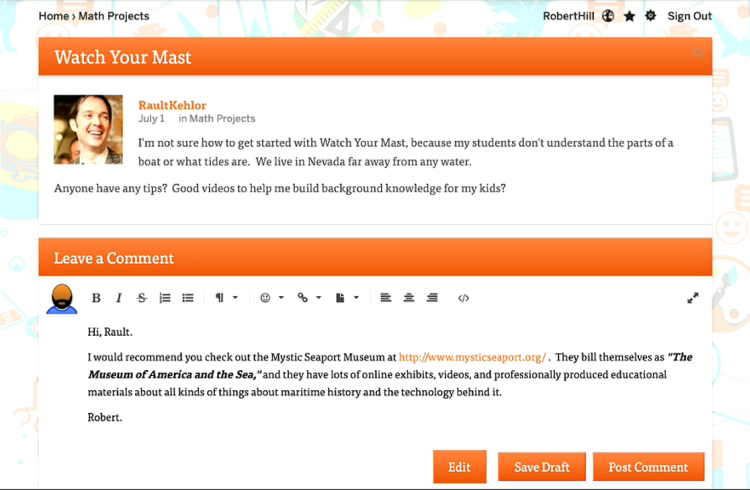 discussion in reply editor screen with reply in formatting preview mode