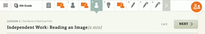 lesson activity map icon bar