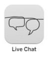 live chat icon showing as activated and available