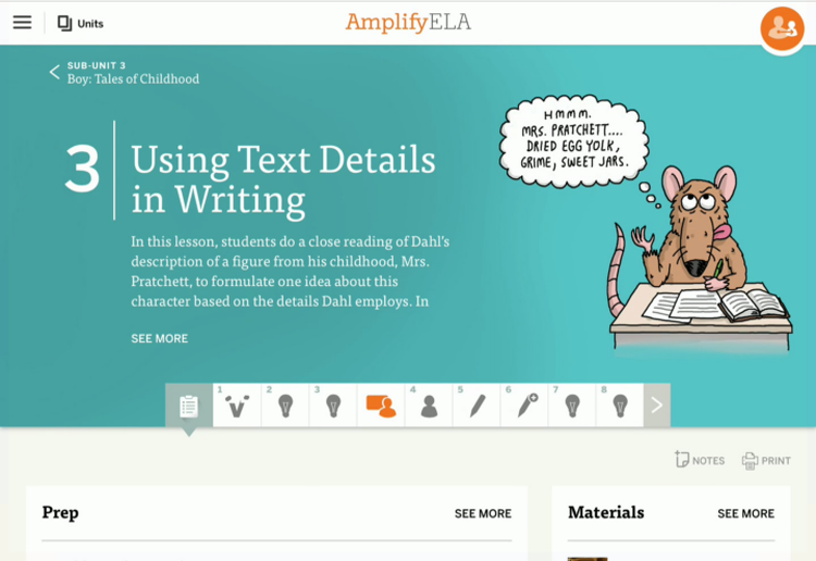 lesson activity screen