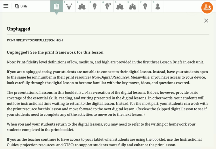 lesson brief unplugged display open